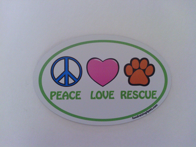 Peace, Love, Rescue Magnet Peace, Love, Rescue Magnet